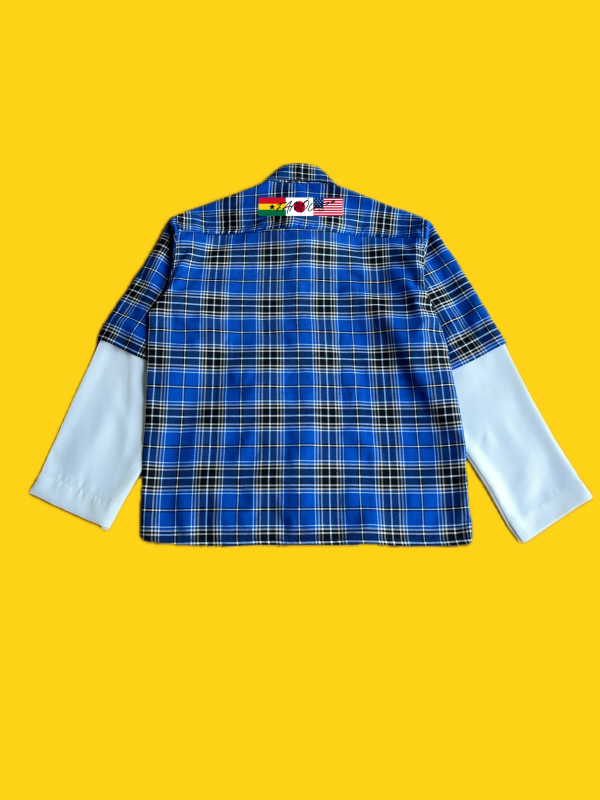 FAMÖUS® COBALT BLUE TELMA CEO PLAID SHIRT