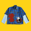 FAMÖUS® COBALT BLUE TELMA CEO PLAID SHIRT