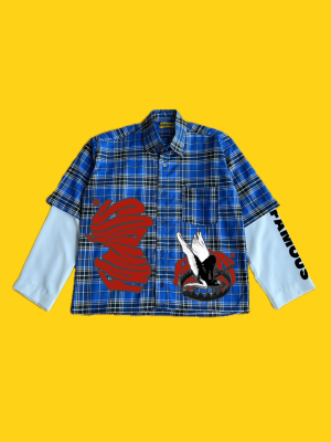 FAMÖUS® COBALT BLUE TELMA CEO PLAID SHIRT